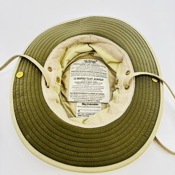 Tilley Endurables The Airflo Tilley Hat Men's 7 1/2 Khaki Boonie Hat Wide Brim - Picture 4 of 6